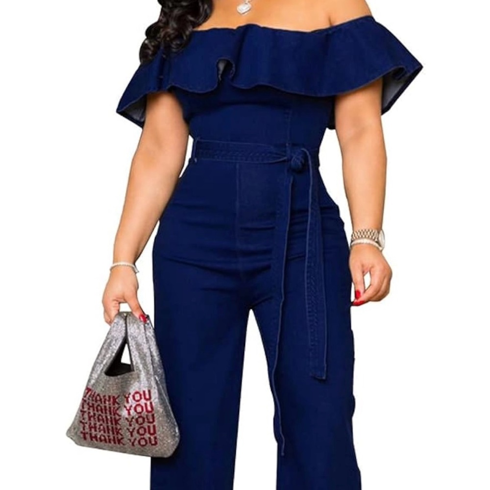 Vici Off-Shoulder denim Jumpsuit